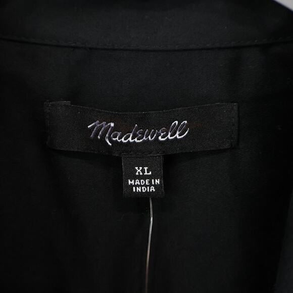 Madewell Relaxed Button Up Shirt Cropped True Black Size XL NWT - Picture 4 of 10